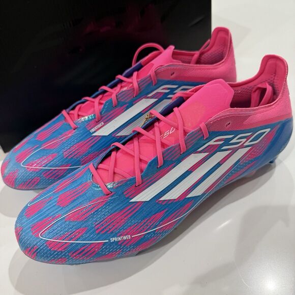 ADIDAS F50 ELITE SG REEMERGENCE - SOLAR BLUE/FOOTWEAR WHITE/SOLAR PINK Sz 11